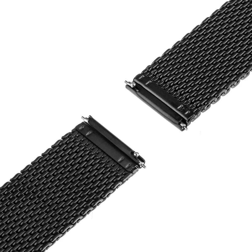 Watchband 18mm 20mm 22mm 24mm Universal Watchband Quick Release Watch Band Mesh Stainless Steel Strap Wrist Belt Bracelet Black Bracelet
