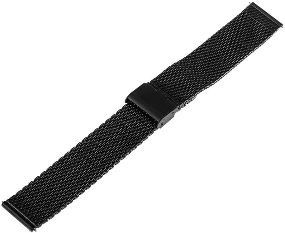 Watchband 18mm 20mm 22mm 24mm Universal Watchband Quick Release Watch Band Mesh Stainless Steel Strap Wrist Belt Bracelet Black Bracelet