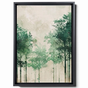 Watercolor A Woodland, In The Style Of Light Emerald And Light Beige, I Can'T Believe How Beautiful This Is, Bunnycore, Simple Designs, Decor Canvas