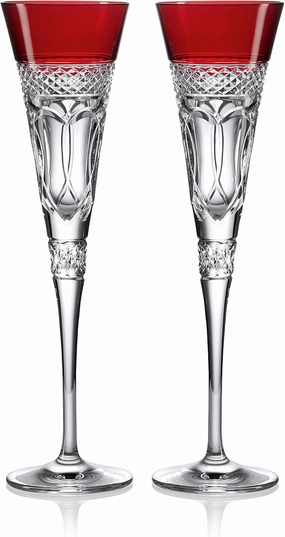 Waterford Times Square 2023 Gift of Love Red Flute, Set of 2