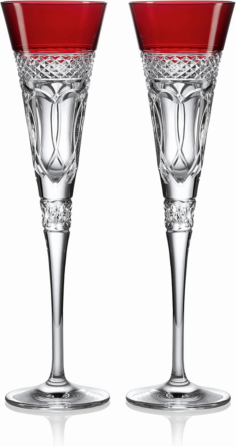Waterford Times Square 2023 Gift of Love Red Flute, Set of 2