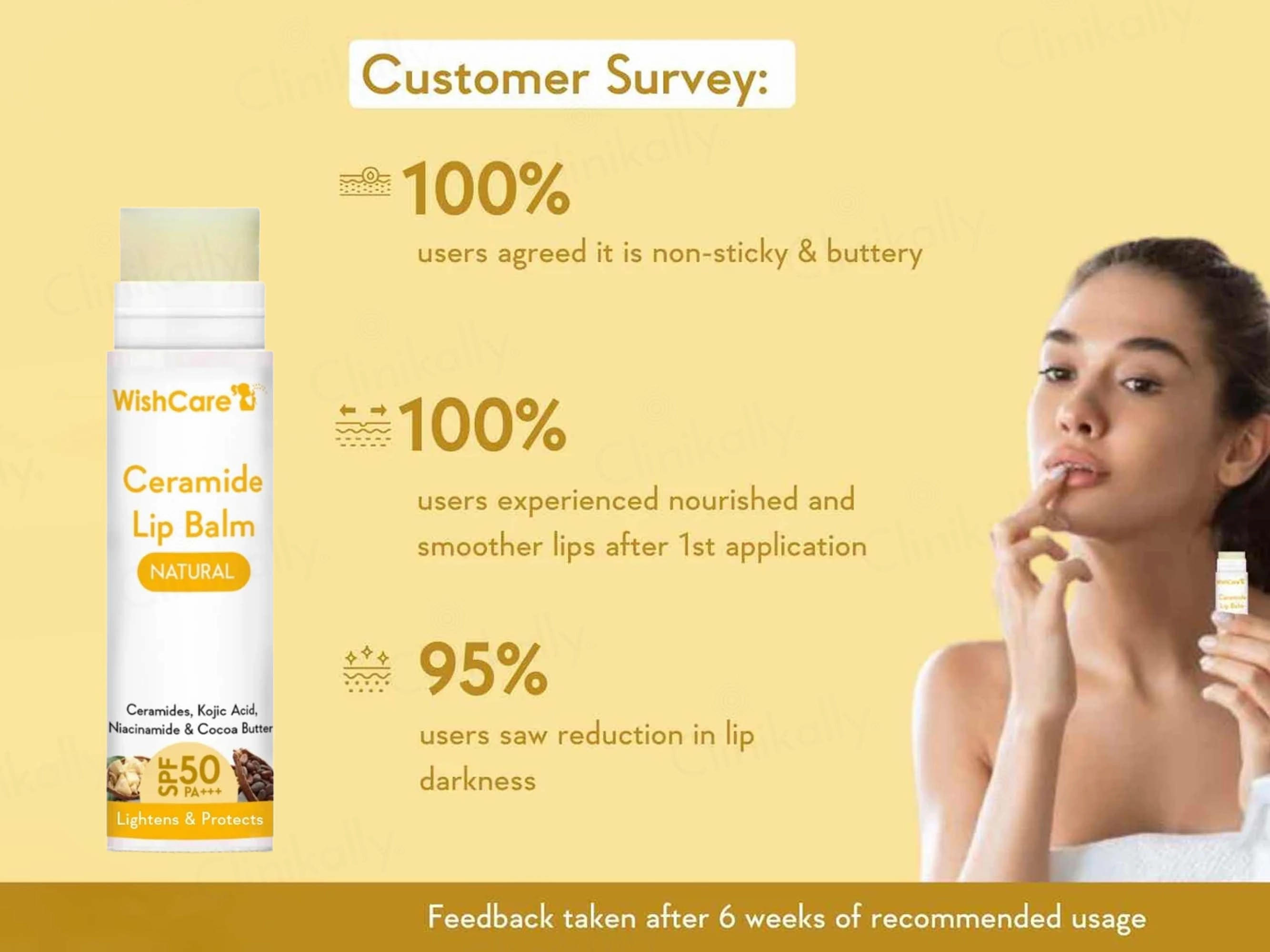 WishCare Ceramide Lip Balm - Natural SPF 50 PA   