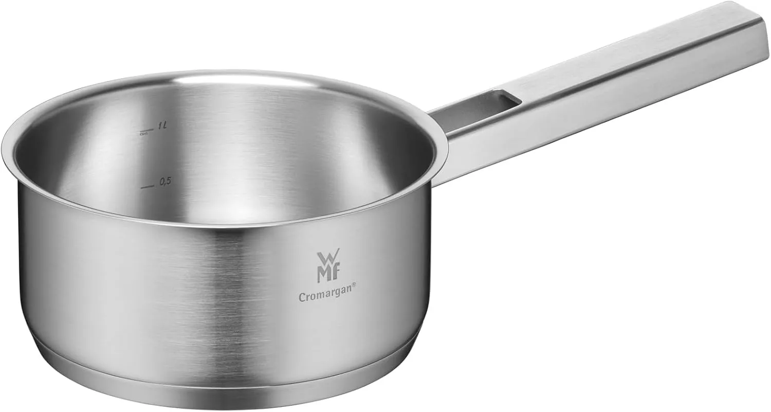 WMF Ultimate Cool Saucepan without Lid 16 cm Small Cooking Pot 1.4 L Milk Pan Induction Cromargan Matte Stainless Steel Uncoated Induction Pot with Inner Scale Dishwasher Safe