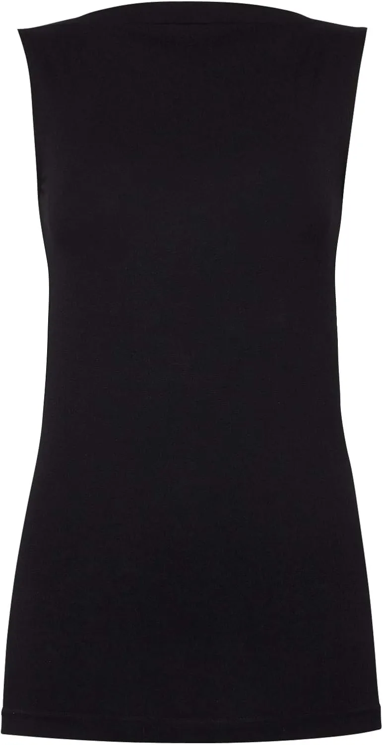Wolford Aurora Top Sleeveless for Women Biodegradable Seamless Close Fit Knitted Neckline Casual Shirt