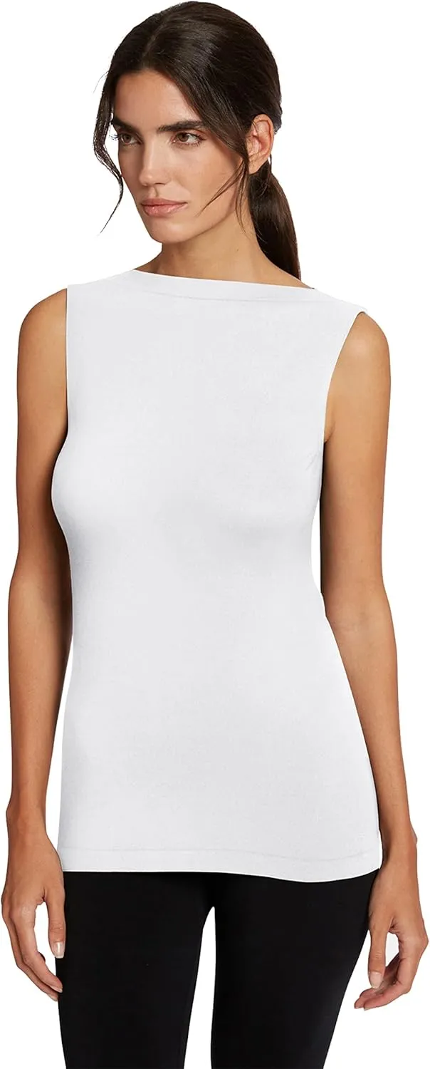 Wolford Aurora Top Sleeveless for Women Biodegradable Seamless Close Fit Knitted Neckline Casual Shirt