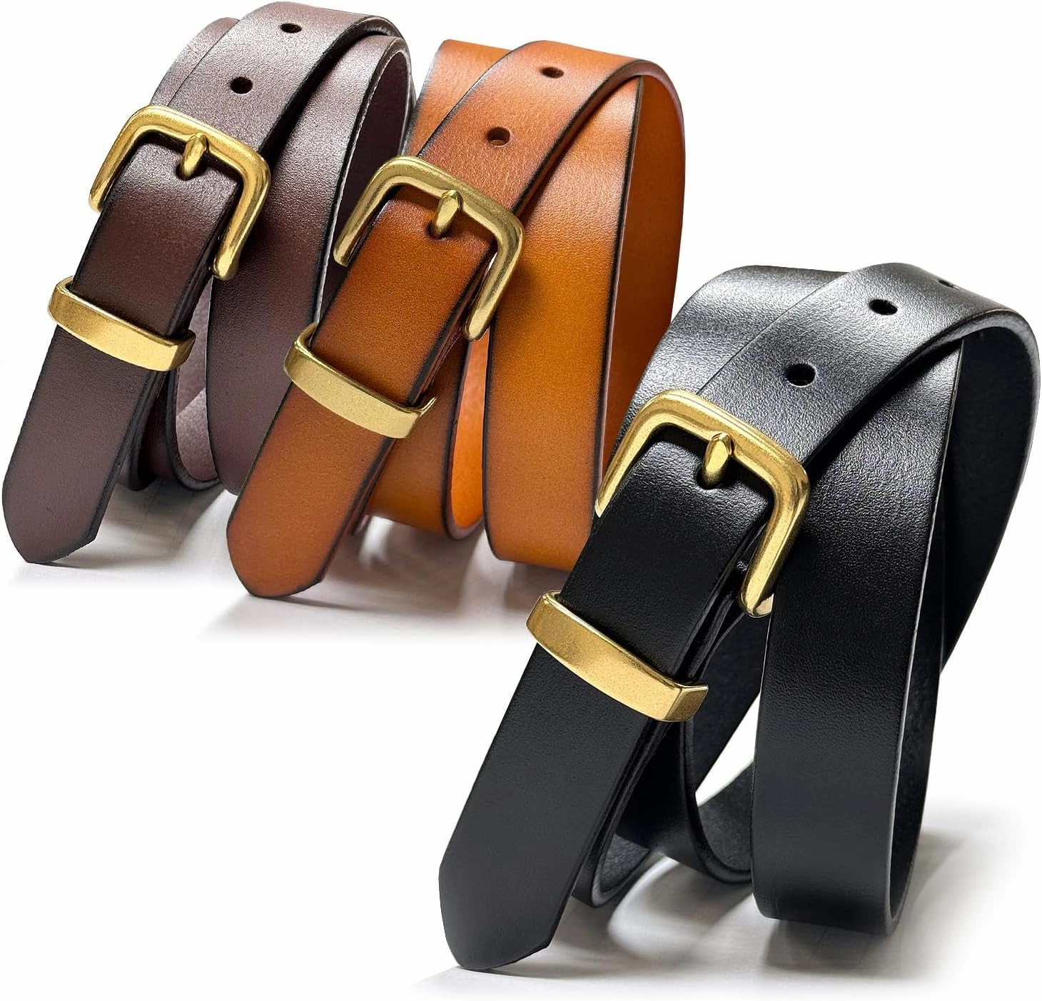 Women's Dress Belt or Studded Punk Dress Jean Belt, 1"(25mm) & 1-1/8"(30mm) wide