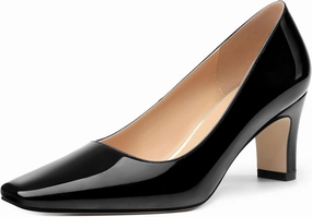 Women's High Heel Closed Toe Dress Shoes Chunky Heel Bridal Wedding Party Pumps Shoes