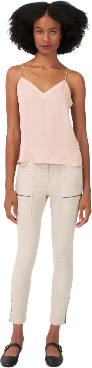Women's Allena Sleeveless Top – 100% Silk Camisole, Pink Sky, Large