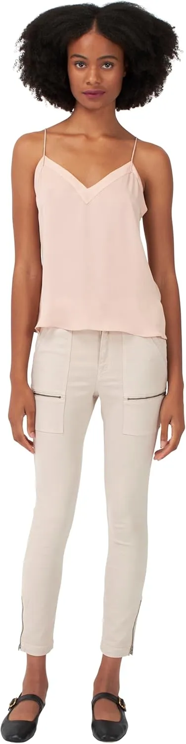 Women's Allena Sleeveless Top – 100% Silk Camisole, Pink Sky, Large
