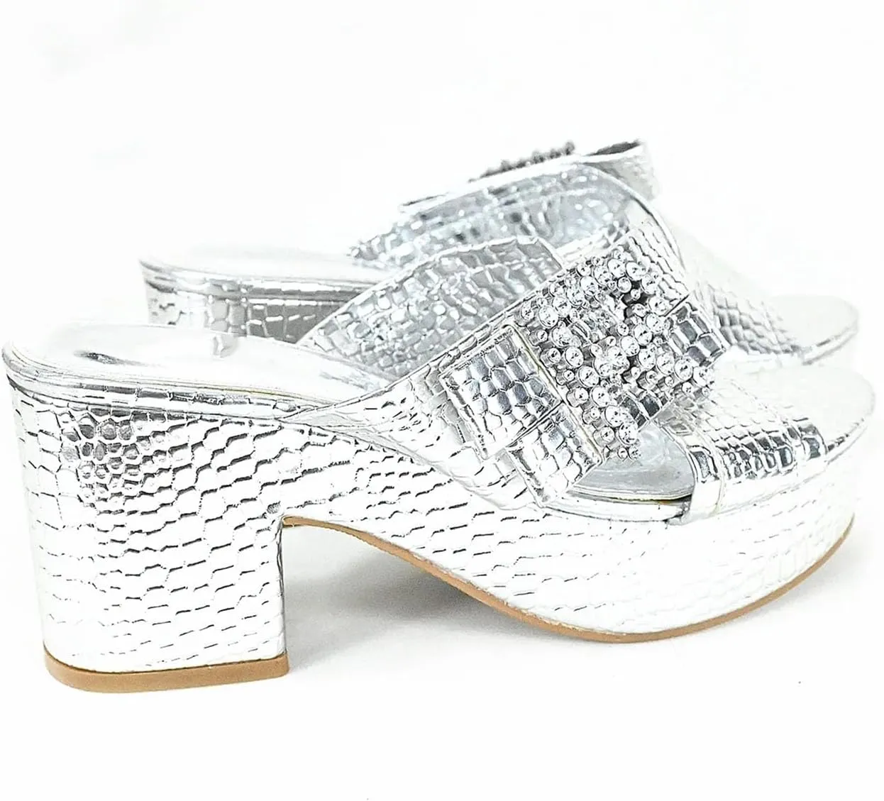 Women's Silver Italian Retro Slipper Set - Spring Wedding Essentials