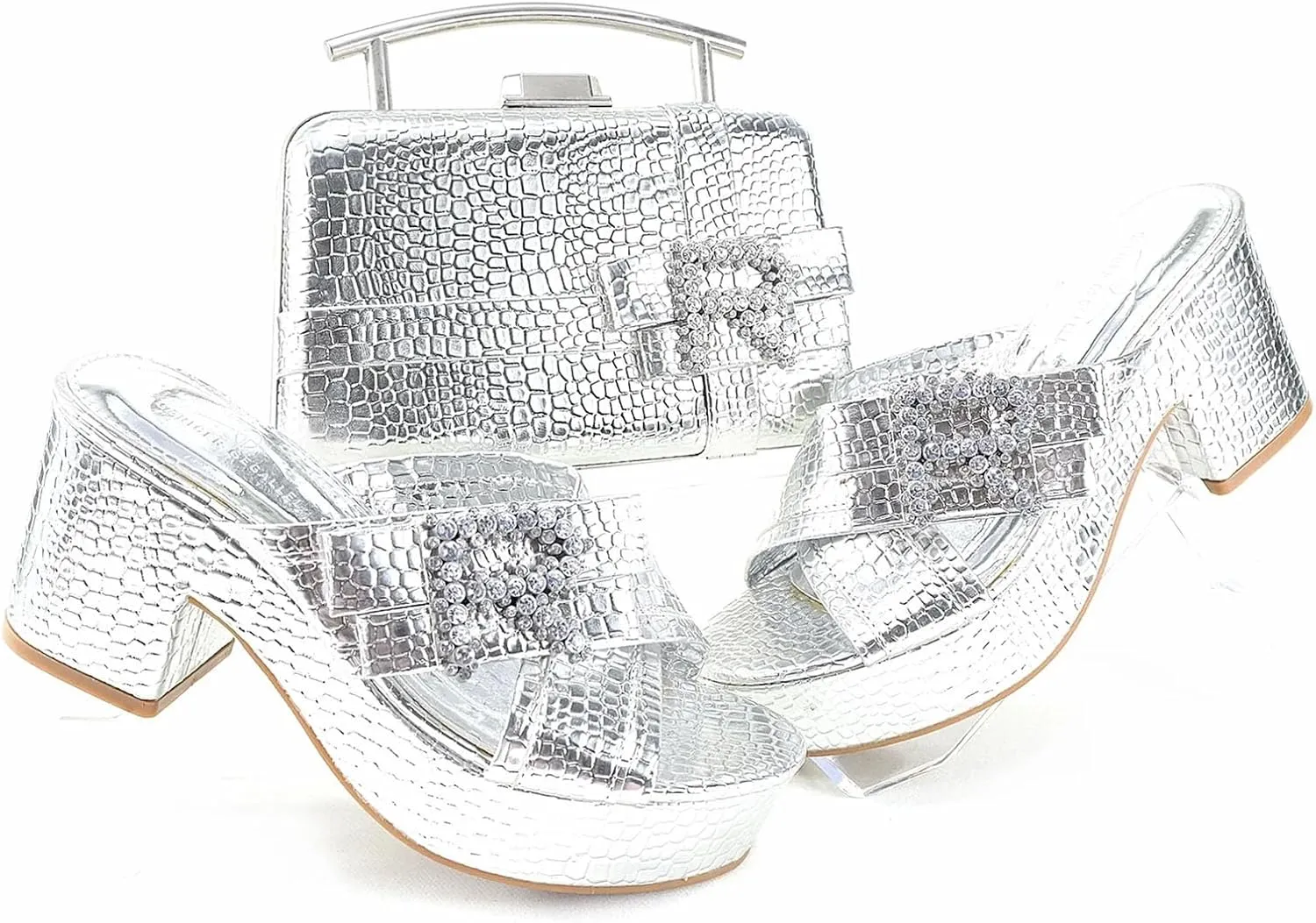 Women's Silver Italian Retro Slipper Set - Spring Wedding Essentials