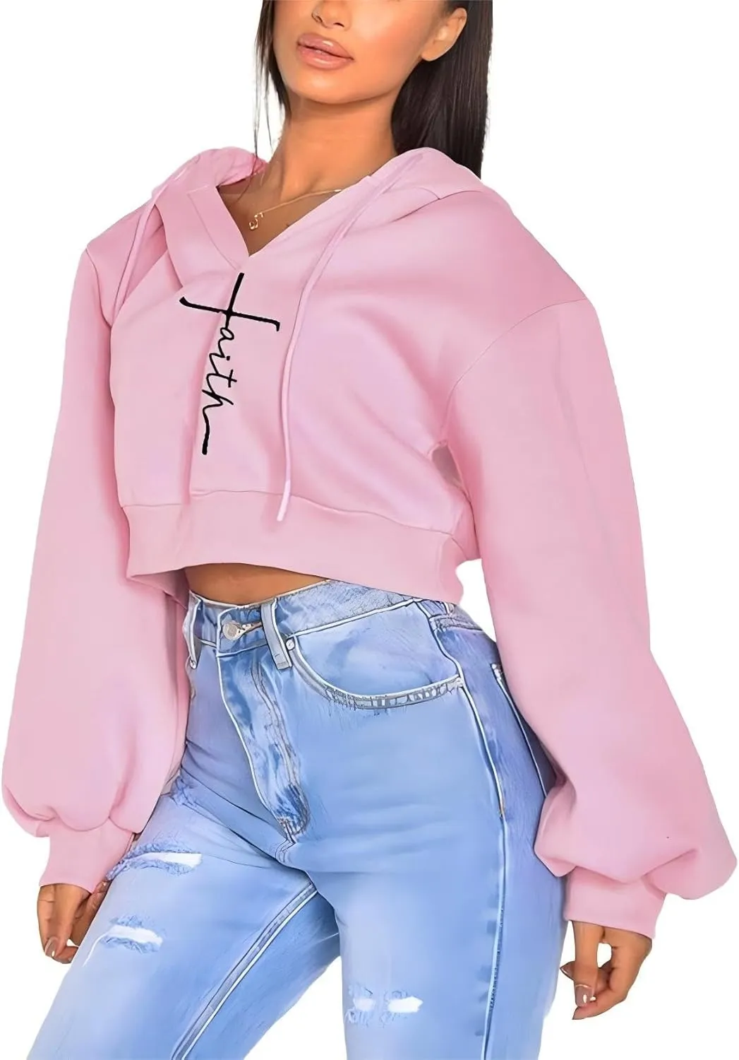 Women's Solid Color Hoodie, Long-Sleeved Hoodie, Monogram Embroidered Hoodie.