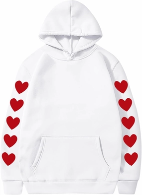 Womens Valentines Day Sweatshirt Long Sleeve Fleece Plush Casual Pullover Hoodies Love Heart Graphic Tees Cute Blouses Tops