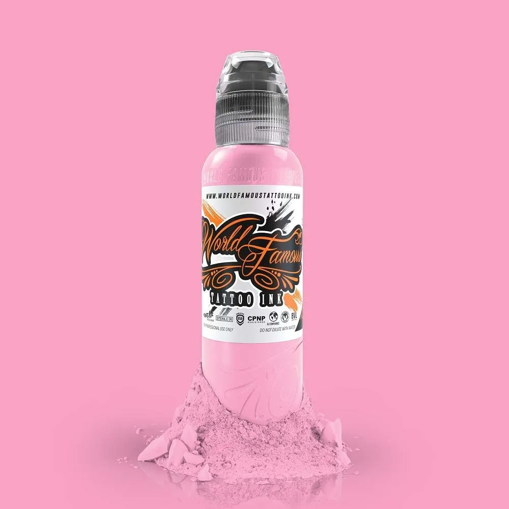 World Famous Pink Tattoo Ink, Vegan and Professional Ink, Made in USA, Pancho Light Pink, 1 oz