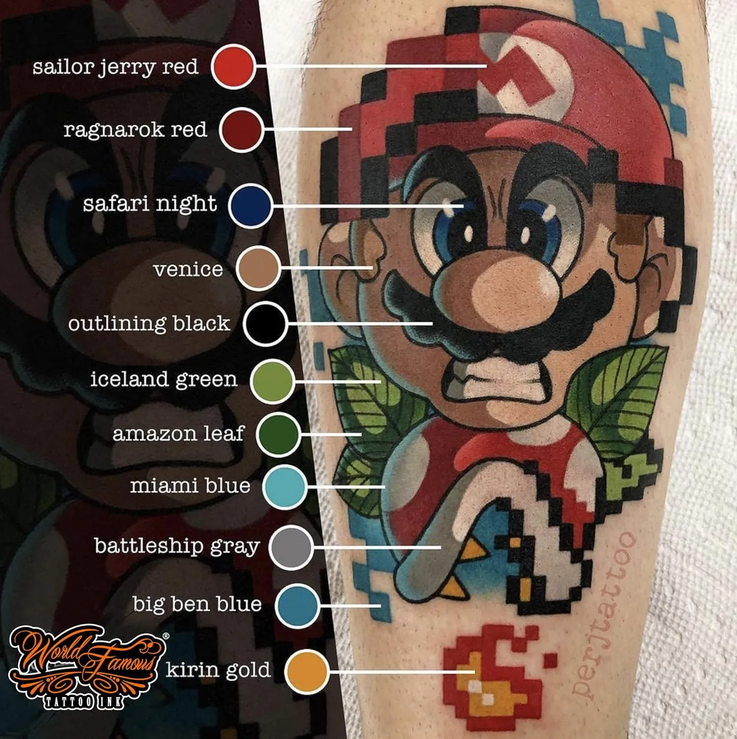 World Famous Red Tattoo Ink, Vegan and Professional Ink, Made in USA, Sailor Jerry Red, 2 oz