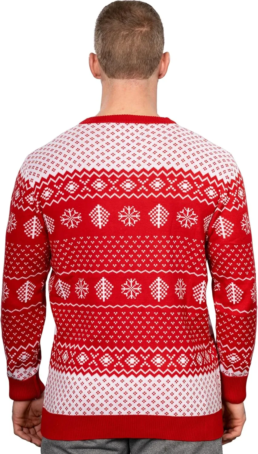 Ya Filthy Animal Merry Christmas Snowflakes Pattern Adult Ugly Christmas Sweater Festive & Fun Holiday Sweater