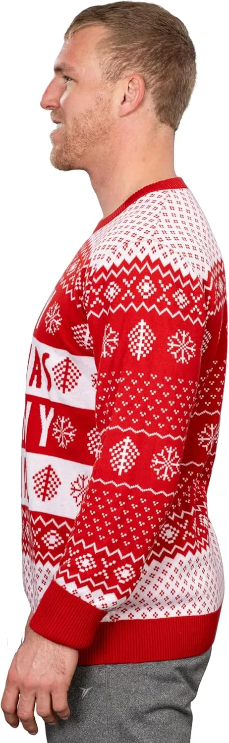 Ya Filthy Animal Merry Christmas Snowflakes Pattern Adult Ugly Christmas Sweater Festive & Fun Holiday Sweater