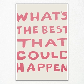 Yaasilinage Daily Reminder Positive Canvas Wall Art, Positive Affirmations Wall Decor, What's The Best That Could Happen Uplifting Quote Poster, Light Pink Typography Art Prints 16x24in Unframed