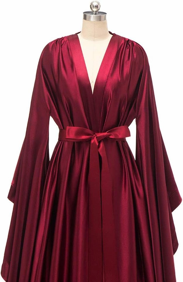 yinyyinhs Women's Bridal Robe Long Silk Satin Bridesmaid Wedding Robe Nightgown Bathrobe Maternity Photoshoot Robe