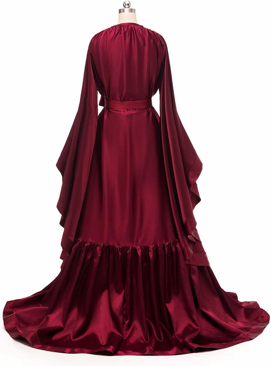 yinyyinhs Women's Bridal Robe Long Silk Satin Bridesmaid Wedding Robe Nightgown Bathrobe Maternity Photoshoot Robe