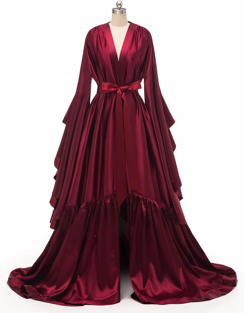 yinyyinhs Women's Bridal Robe Long Silk Satin Bridesmaid Wedding Robe Nightgown Bathrobe Maternity Photoshoot Robe
