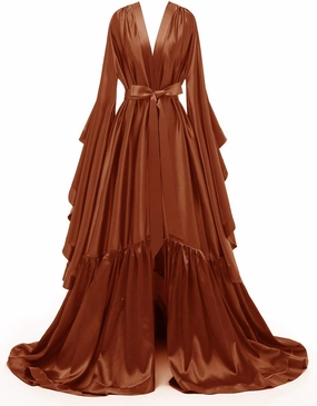 yinyyinhs Women's Bridal Robe Long Silk Satin Bridesmaid Wedding Robe Nightgown Bathrobe Maternity Photoshoot Robe