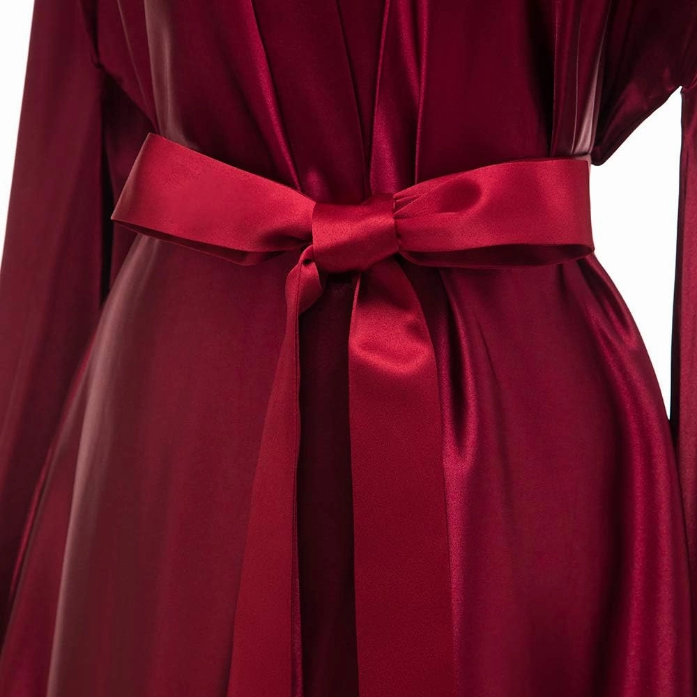 yinyyinhs Women's Bridal Robe Long Silk Satin Bridesmaid Wedding Robe Nightgown Bathrobe Maternity Photoshoot Robe