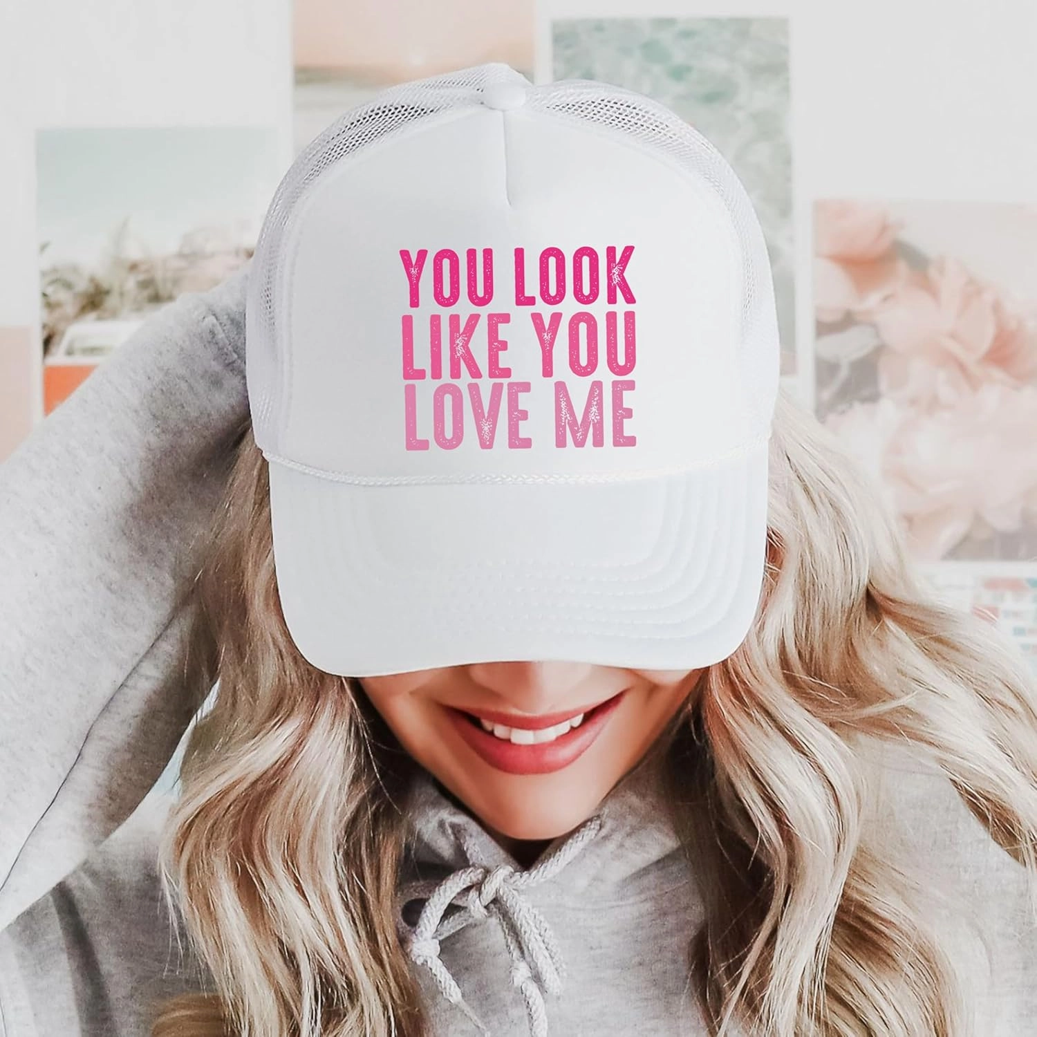 You Look Like You Love Me Trucker Hat Country Song Lyrics Adult Classic 5 Panel Mesh Snapback