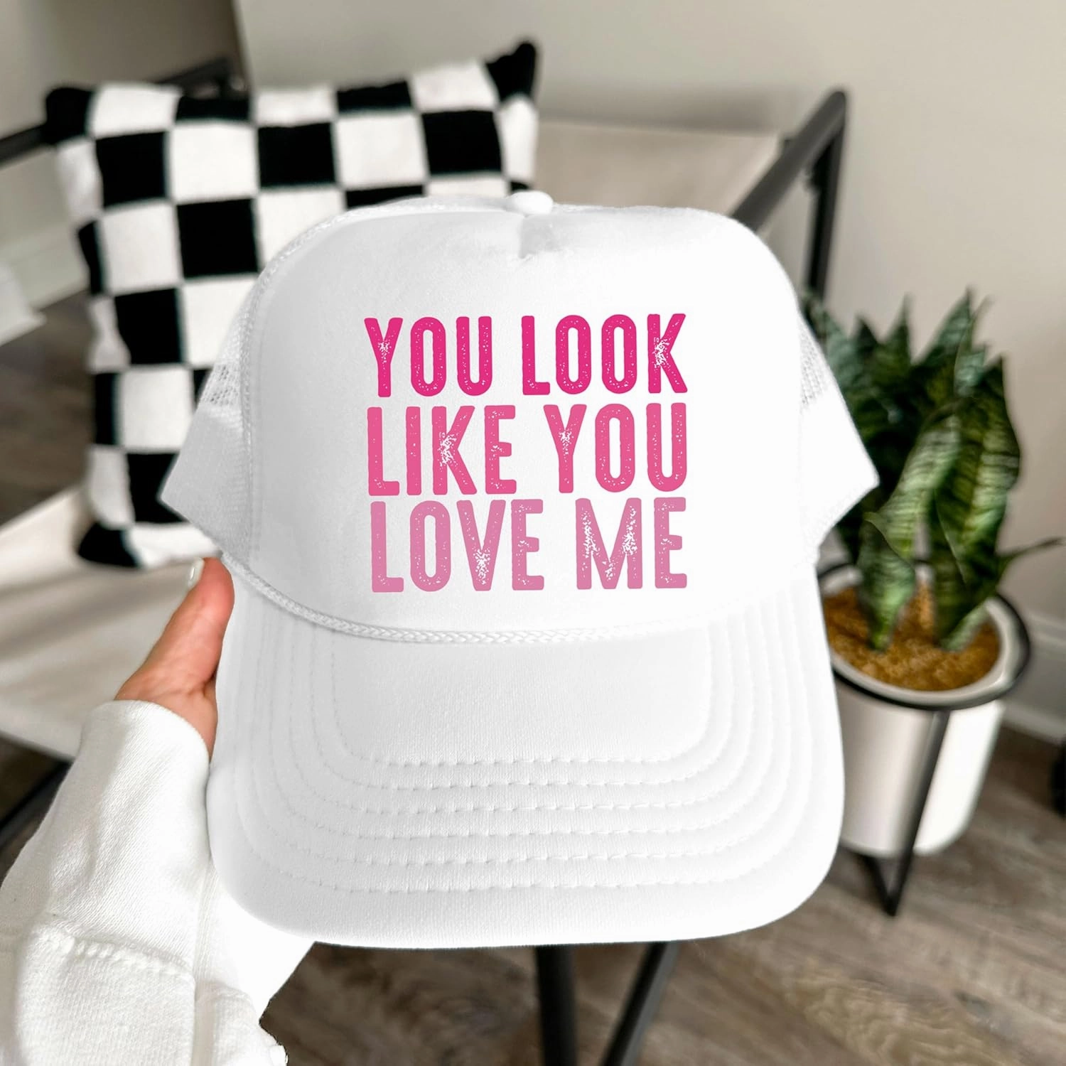 You Look Like You Love Me Trucker Hat Country Song Lyrics Adult Classic 5 Panel Mesh Snapback