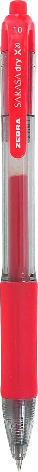Zebra Pen ZEB46630 Zebra Sarasa Retractable Gel Ink Pens, Bold Point 1.0mm, Red, Rapid Dry Ink, 12-Count
