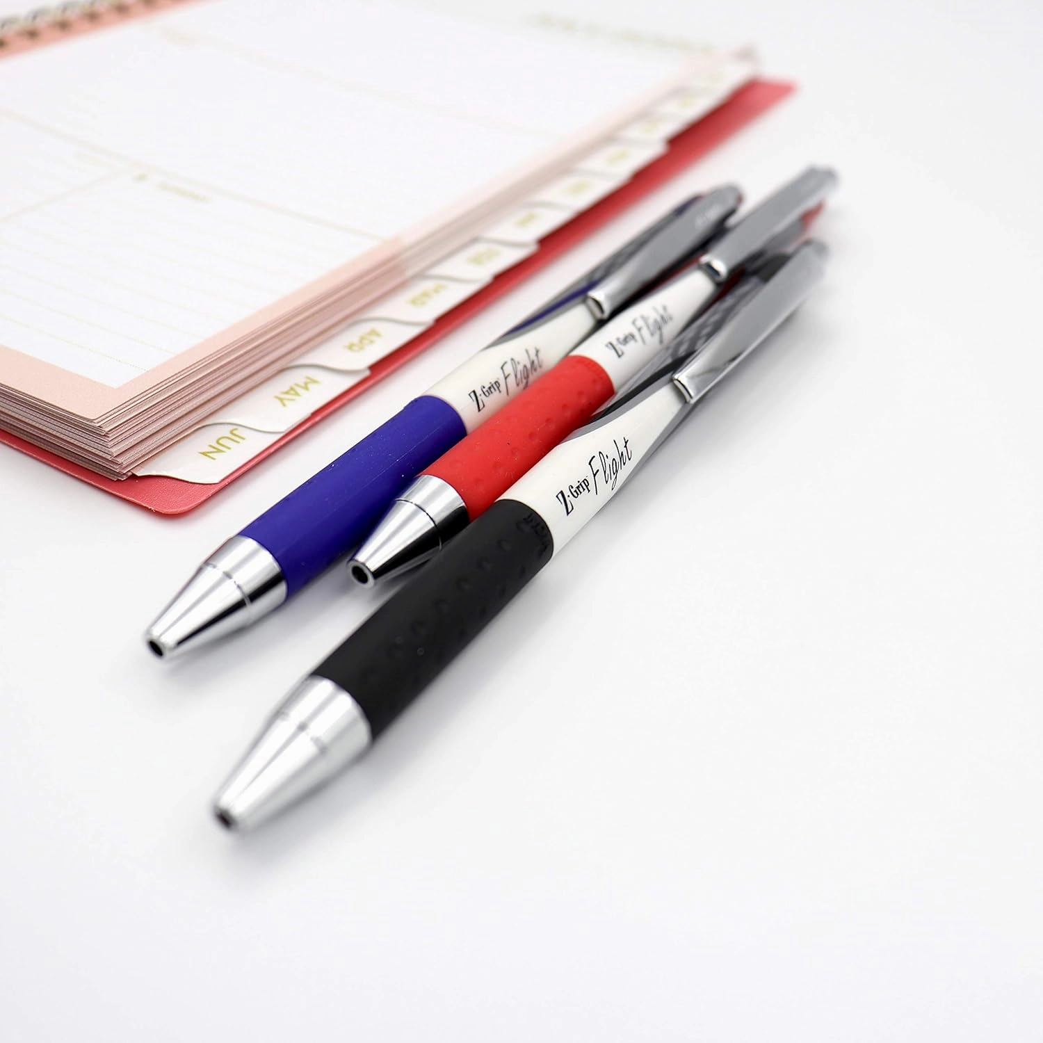 Zebra Pen Z-Grip Flight Retractable Ballpoint Pen, Bold Point, 1.2mm, Black, Blue, Red (Pack of 1,36 Count Total)