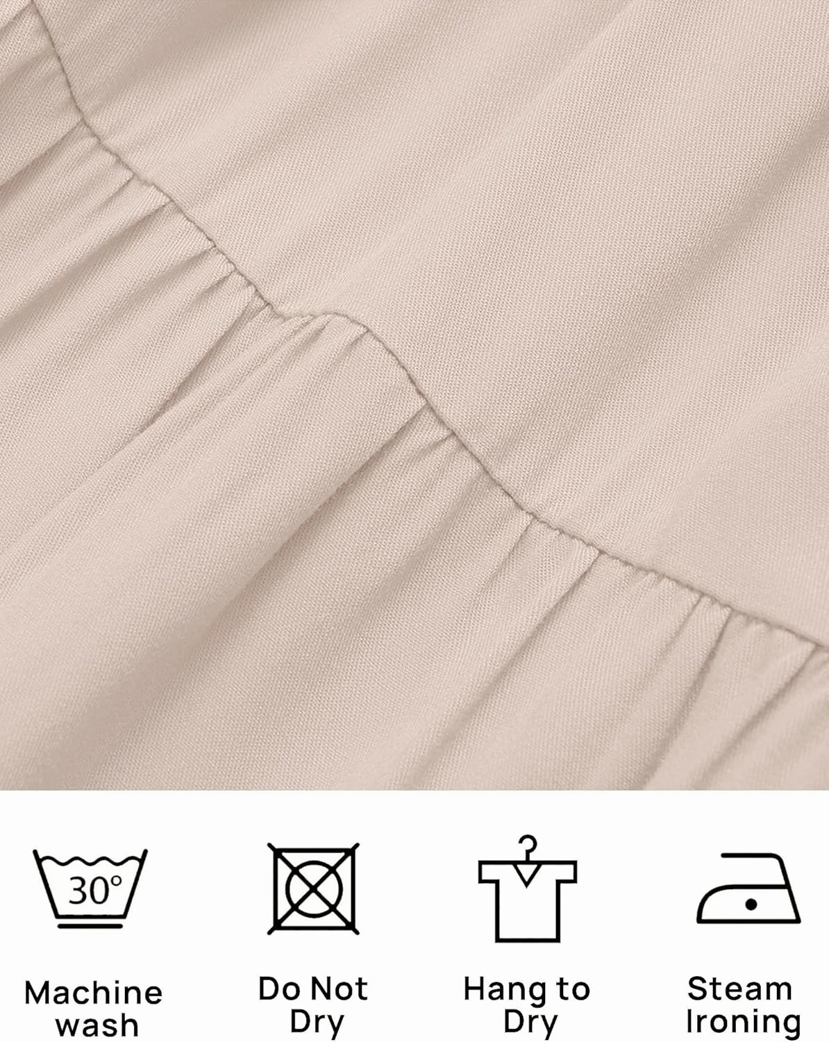 ZESICA Women's 2025 Summer Casual Flutter Short Sleeve Crew Neck Smocked Elastic Waist Tiered Midi Dress