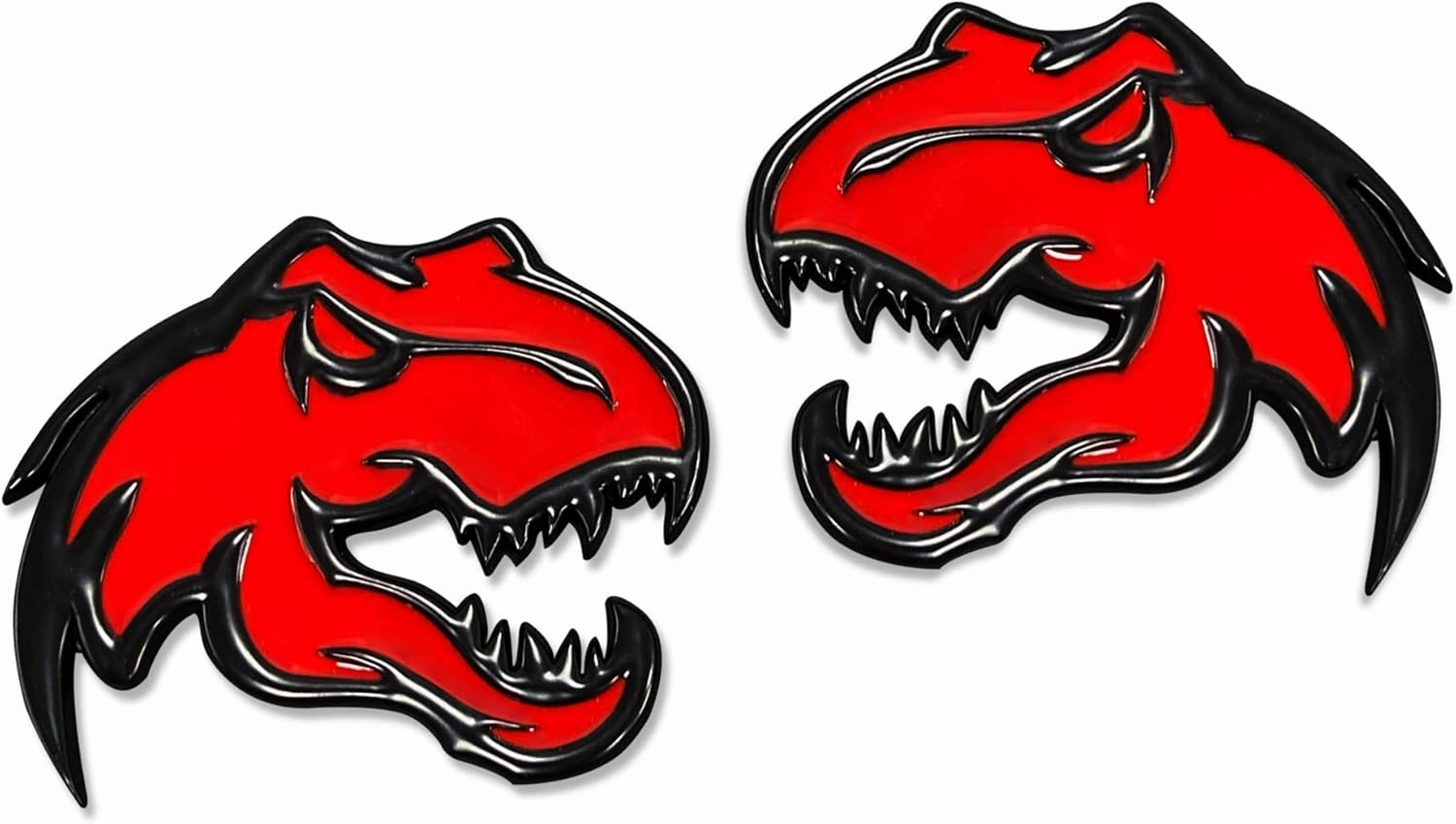 Zhizhong Dinosaur Emblem Fits for Dodge RAM TRX 1500 2500 3500 ~Stick it Anywhere (1 Pair, Red)