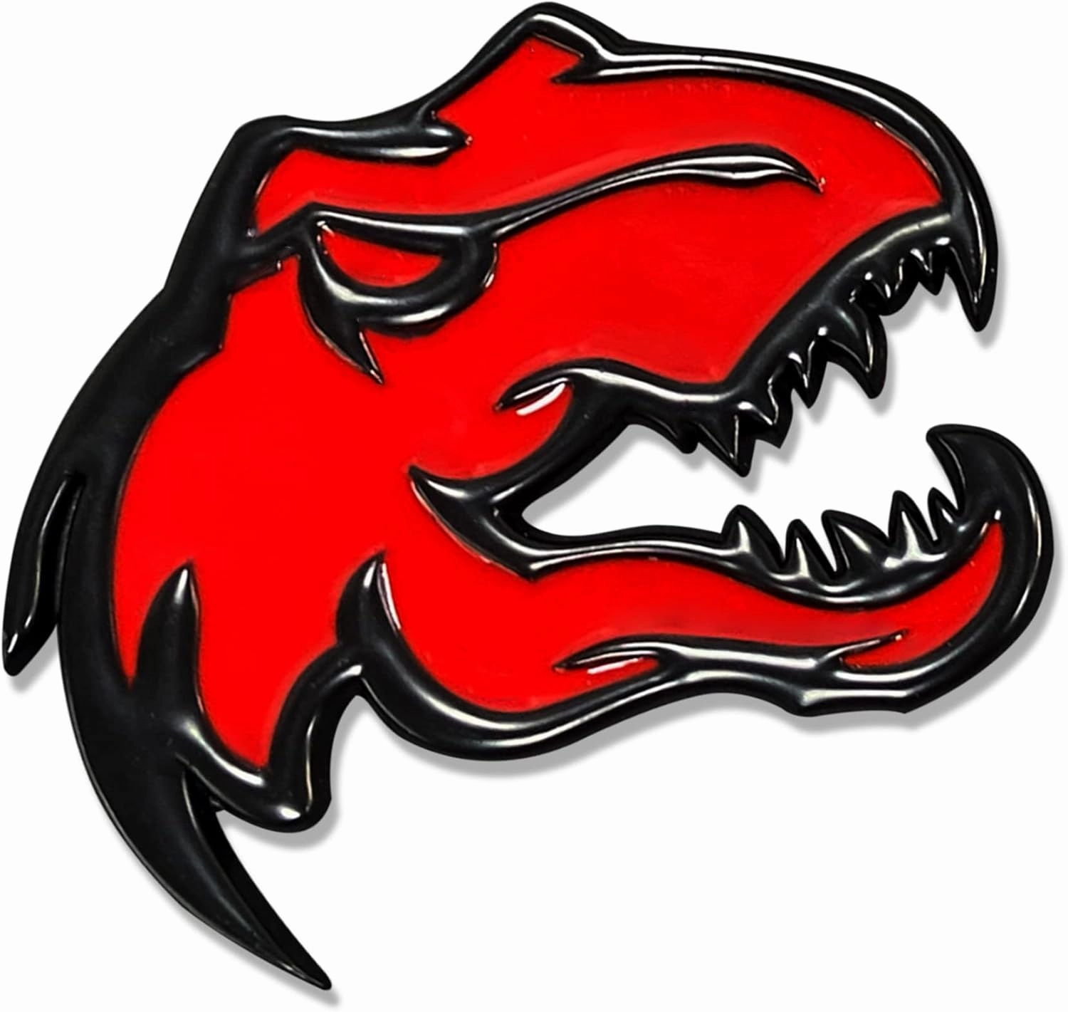 Zhizhong Dinosaur Emblem Fits for Dodge RAM TRX 1500 2500 3500 ~Stick it Anywhere (1 Pair, Red)
