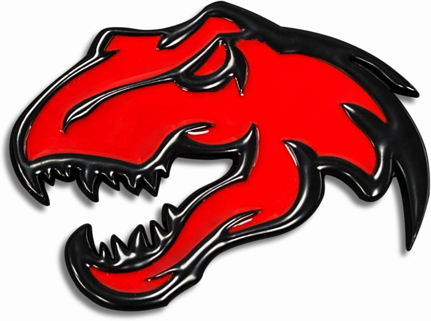 Zhizhong Dinosaur Emblem Fits for Dodge RAM TRX 1500 2500 3500 ~Stick it Anywhere (1 Pair, Red)