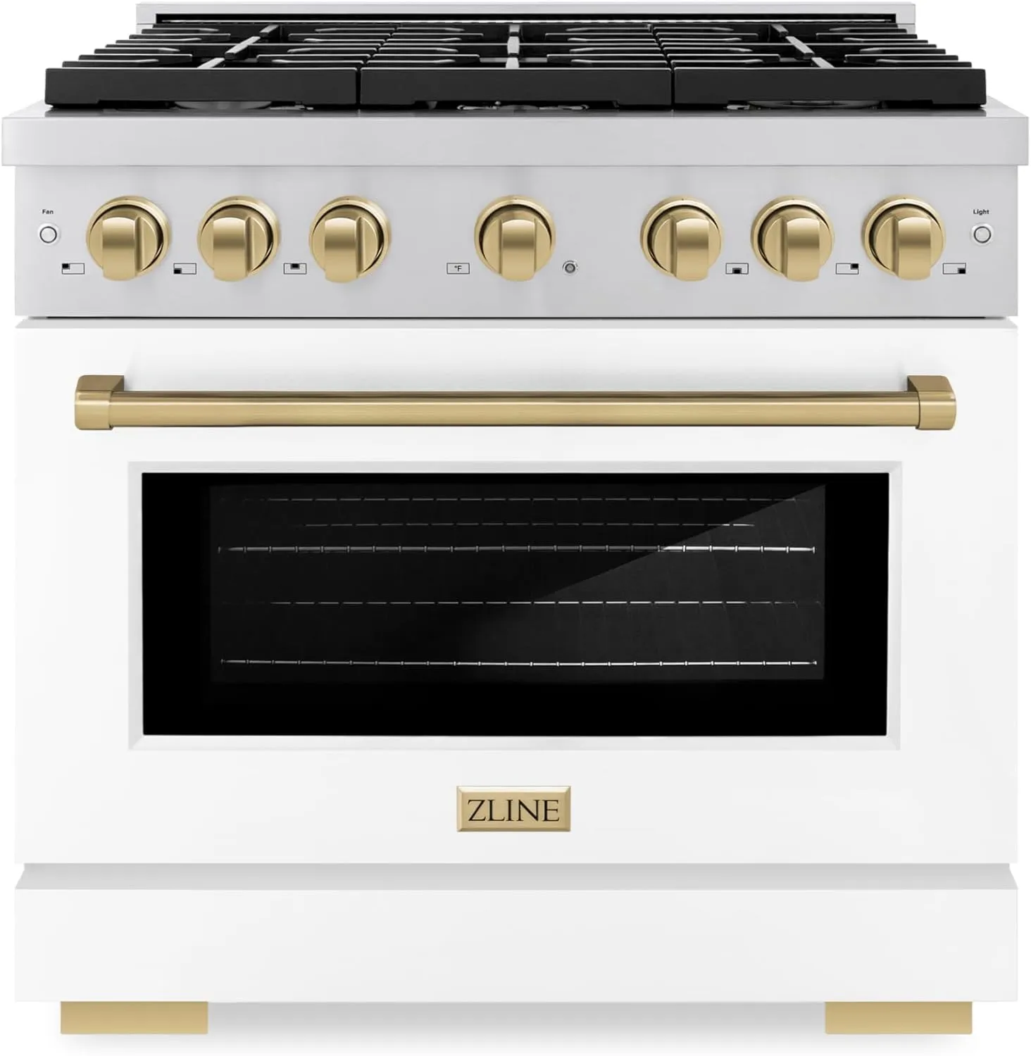 ZLINE Autograph 36" Paramount Dual Fuel Range w/White Door & Bronze Accents (SDRZ-WM-36-CB)