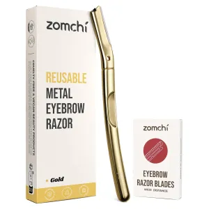 ZOMCHI Gold Dermaplaning Razor and 10pcs Wide Blade Refills
